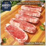 Beef Sirloin AGED BY GOODWINS Australia STEER young cattle (Striploin / New York Strip / Has Luar) frozen brand Harvey/Midfield ROAST SMALL 4-5" +/-1.3 kg/pc (price/kg)